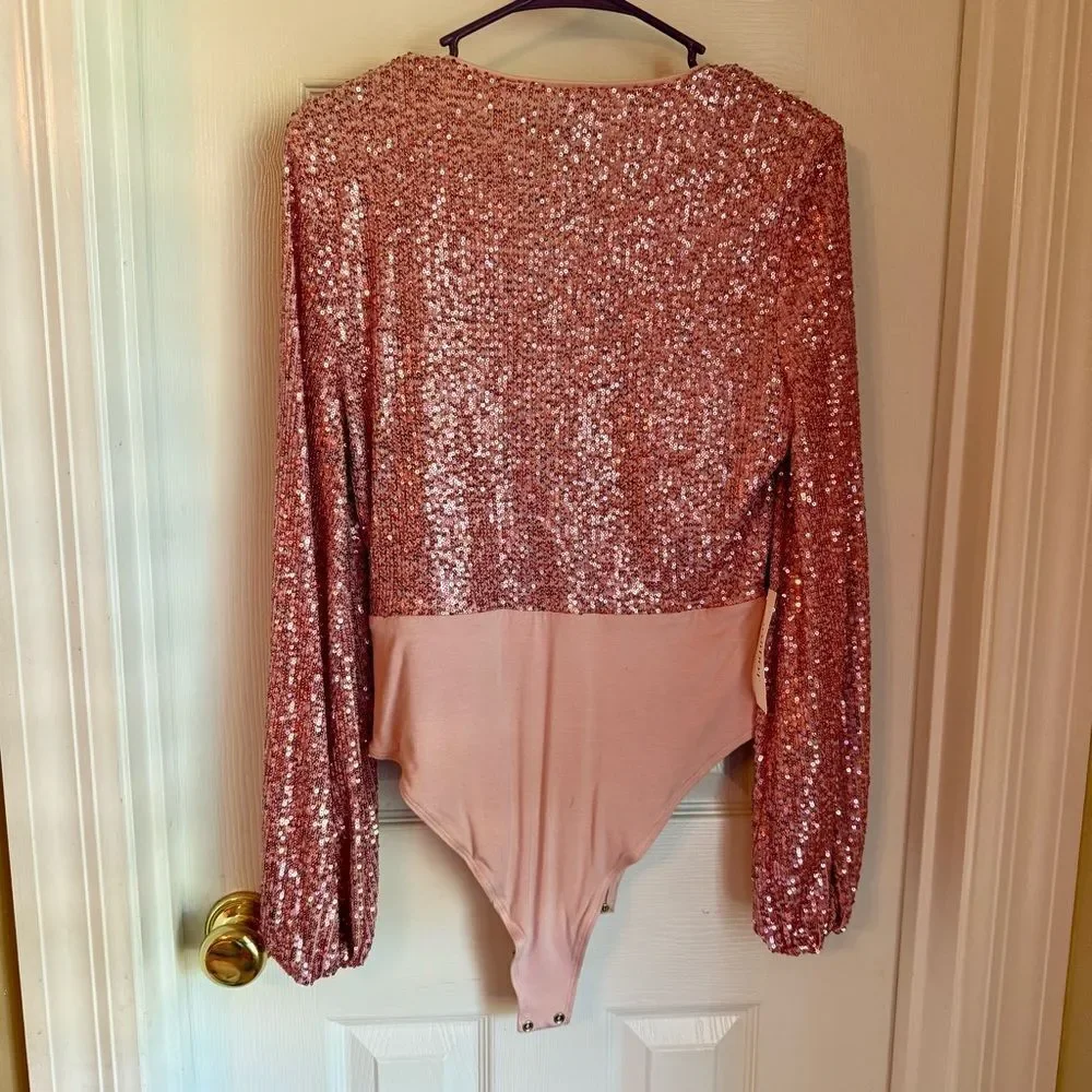 Bardot Emelia Sequin Wrap Bodysuit - Picture 2 of 6